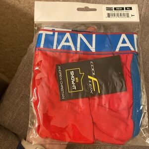 1 Andrew Christian XL Coolflex Show-It dual pouch jock strap cool flex R W & B